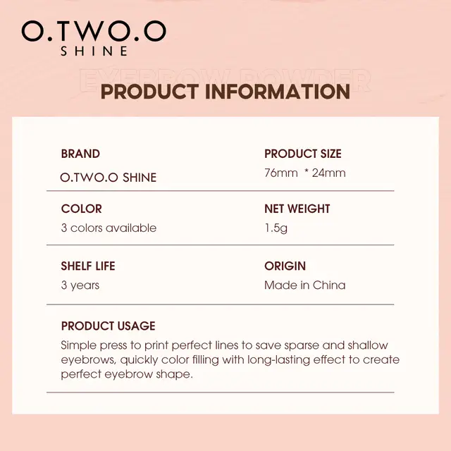 OtwoO Eyebrow Powder Stamp & Hair Gap Filler