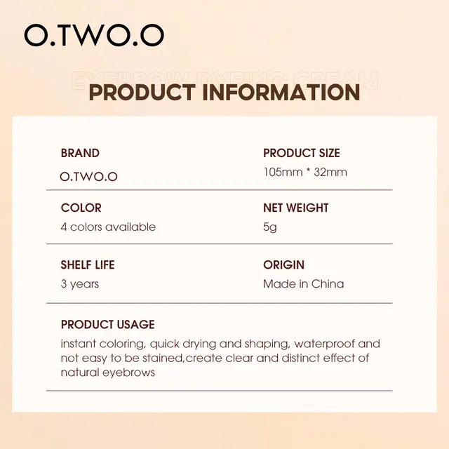 OtwoO Eyebrow Cream Pomade