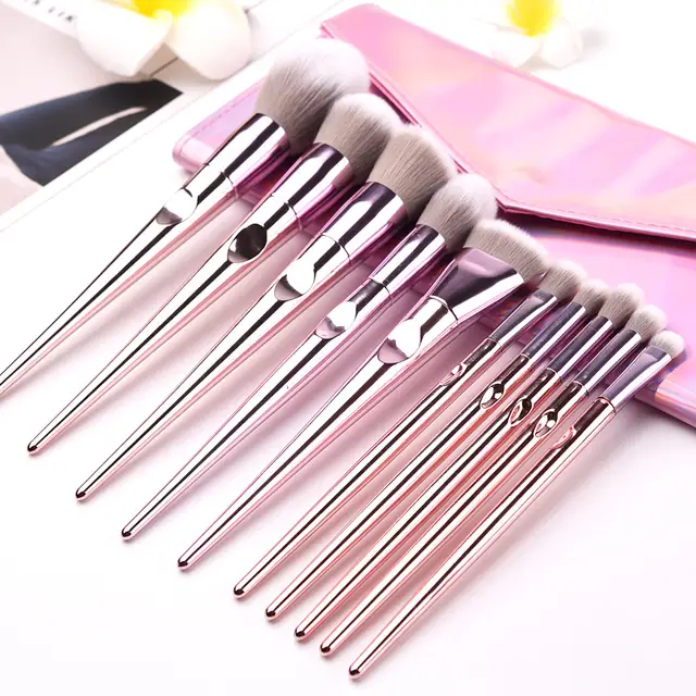 OtwoO Chrome Makeup Brushes