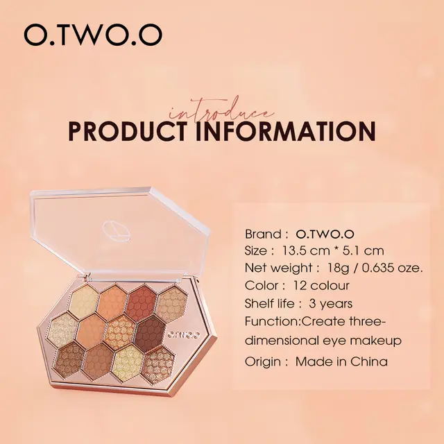 OtwoO Honeycomb Shimmering Pearl Eyeshadow Matte Texture High Pigment Eye shadow