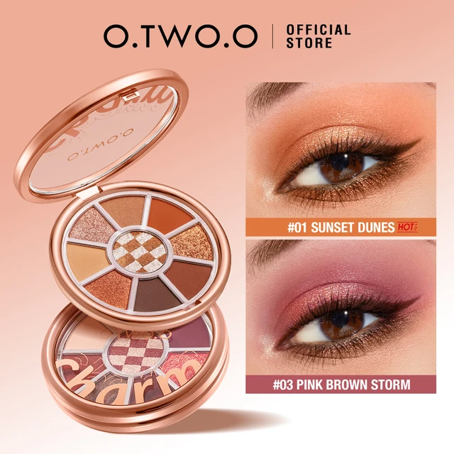 OtwoO 9 Color Round Shape Waterproof Eyeshadow Palette