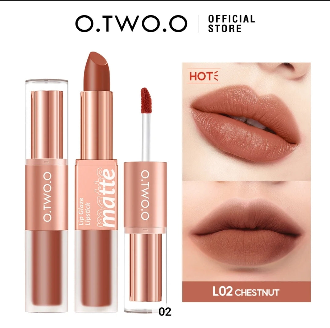 OtwoO 2in1 Splendid Velvet matte Lipstick + Lipglaze