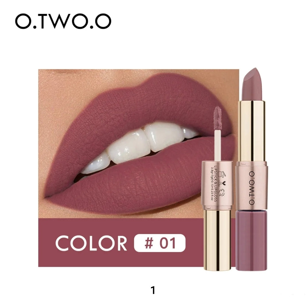 OtwoO 2in1 Waterproof Matte Lipstick + Lip Gloss