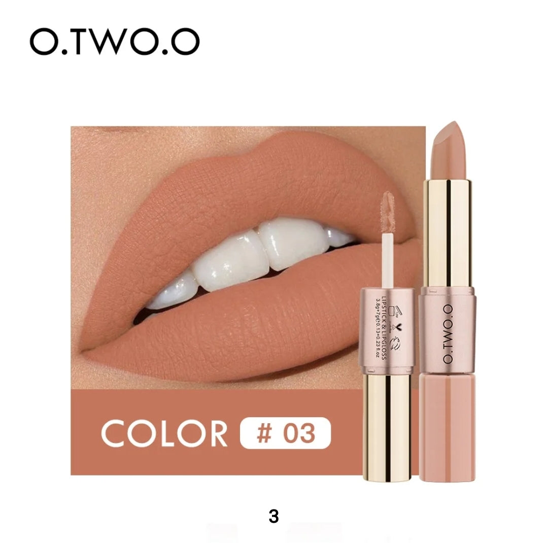 OtwoO 2in1 Waterproof Matte Lipstick + Lip Gloss