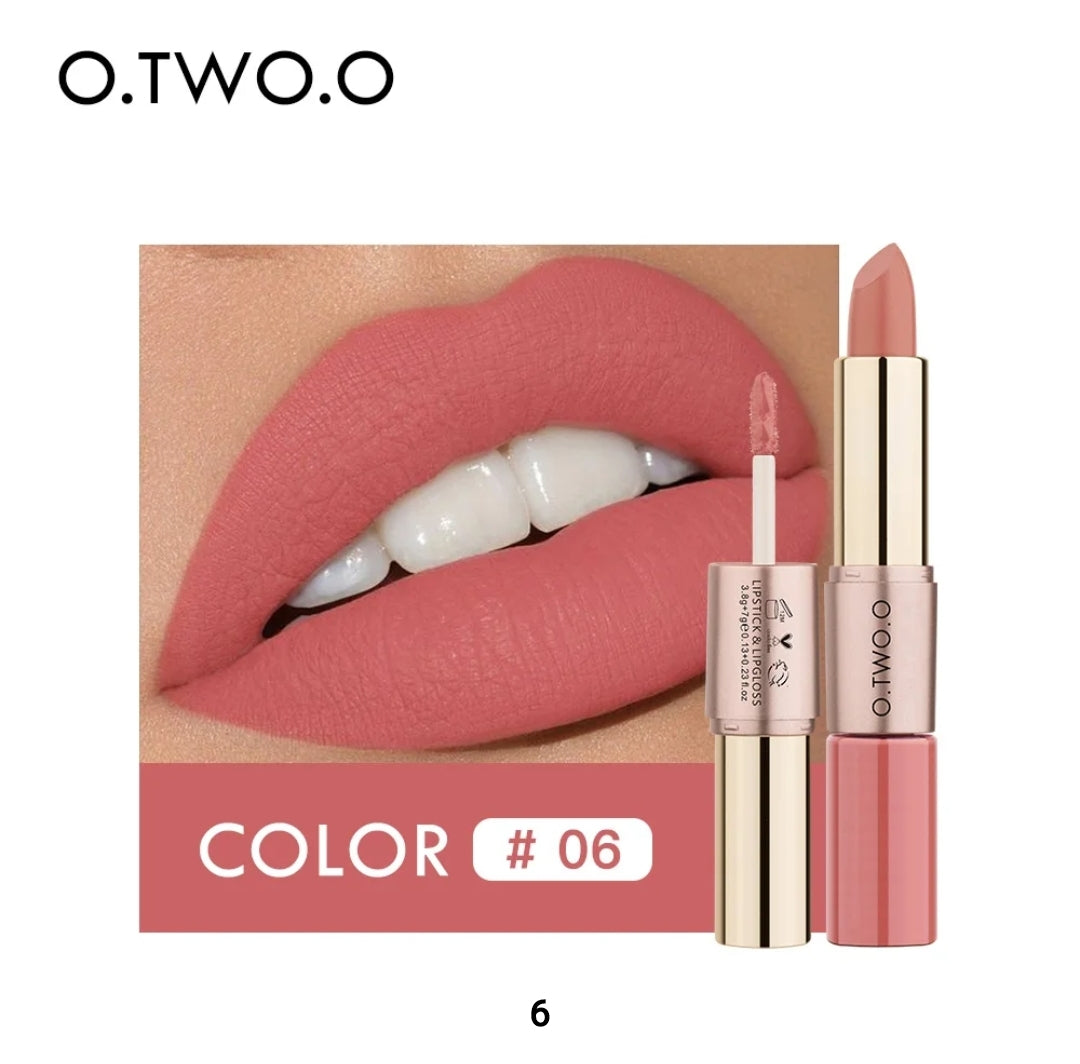 OtwoO 2in1 Waterproof Matte Lipstick + Lip Gloss