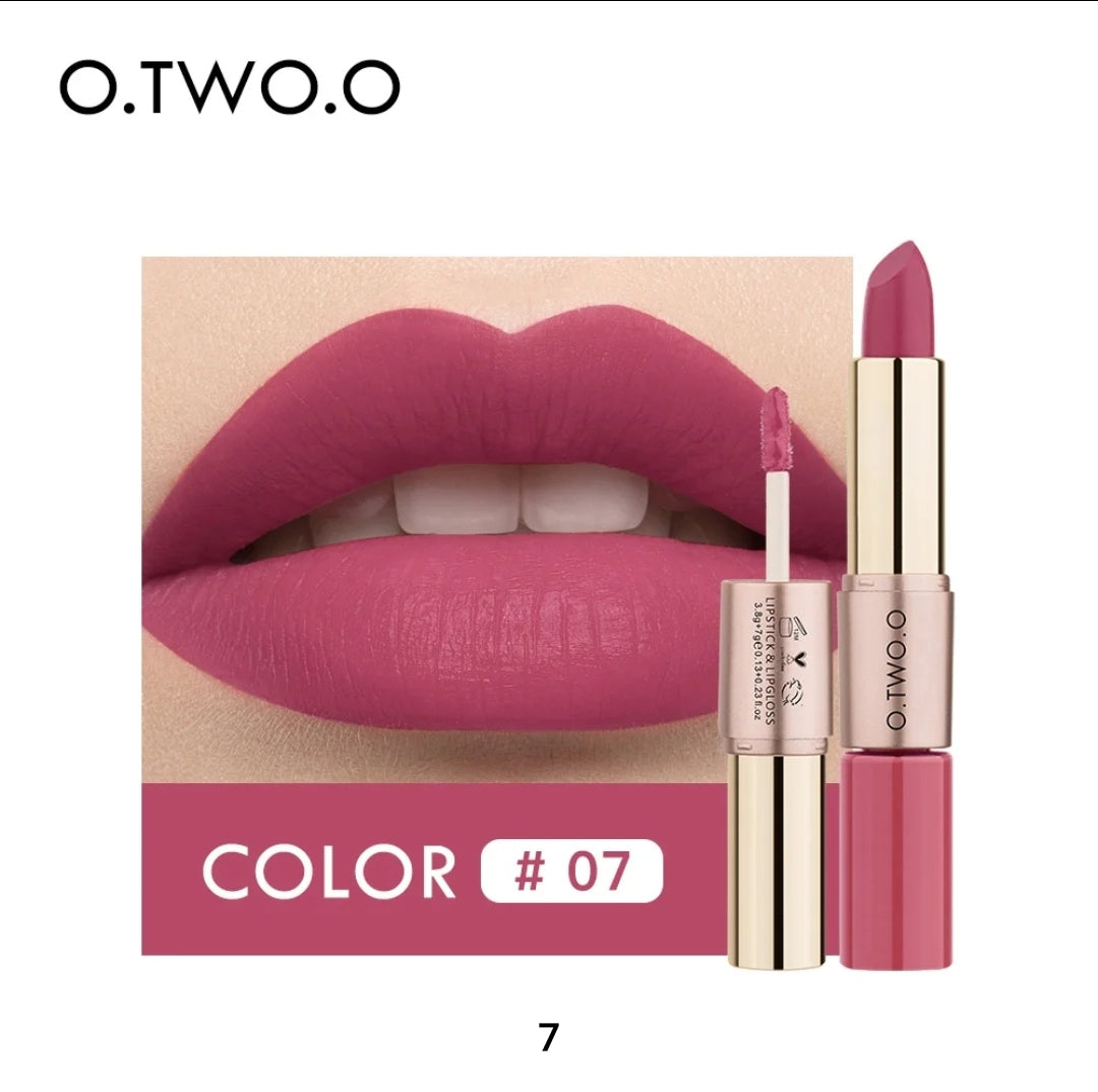 OtwoO 2in1 Waterproof Matte Lipstick + Lip Gloss