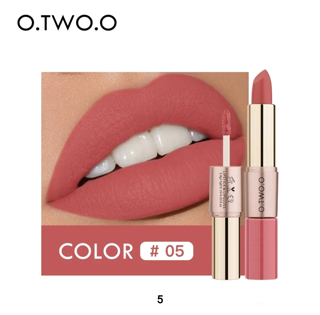 OtwoO 2in1 Waterproof Matte Lipstick + Lip Gloss